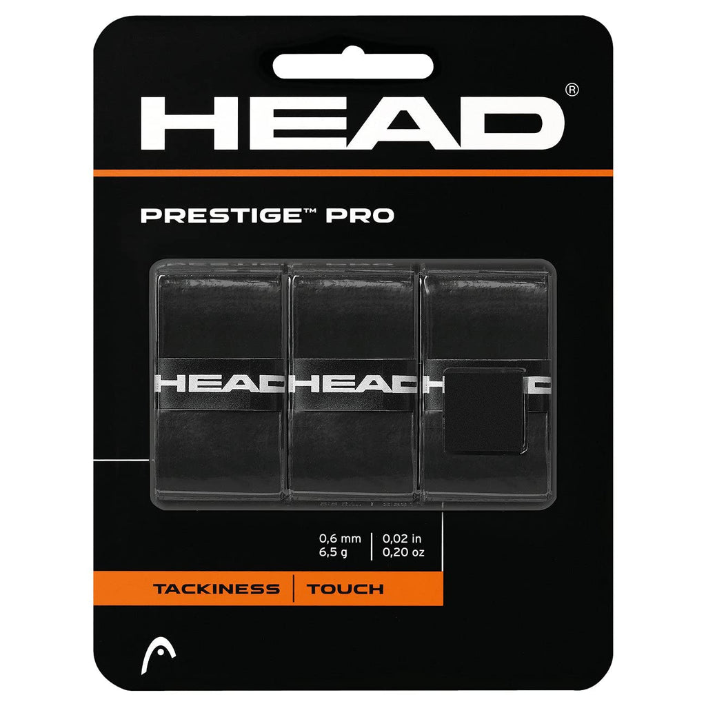 Head Prestige Pro Racquet Overgrip - Tennis Racket Grip Tape 3-Pack Black - BeesActive Australia