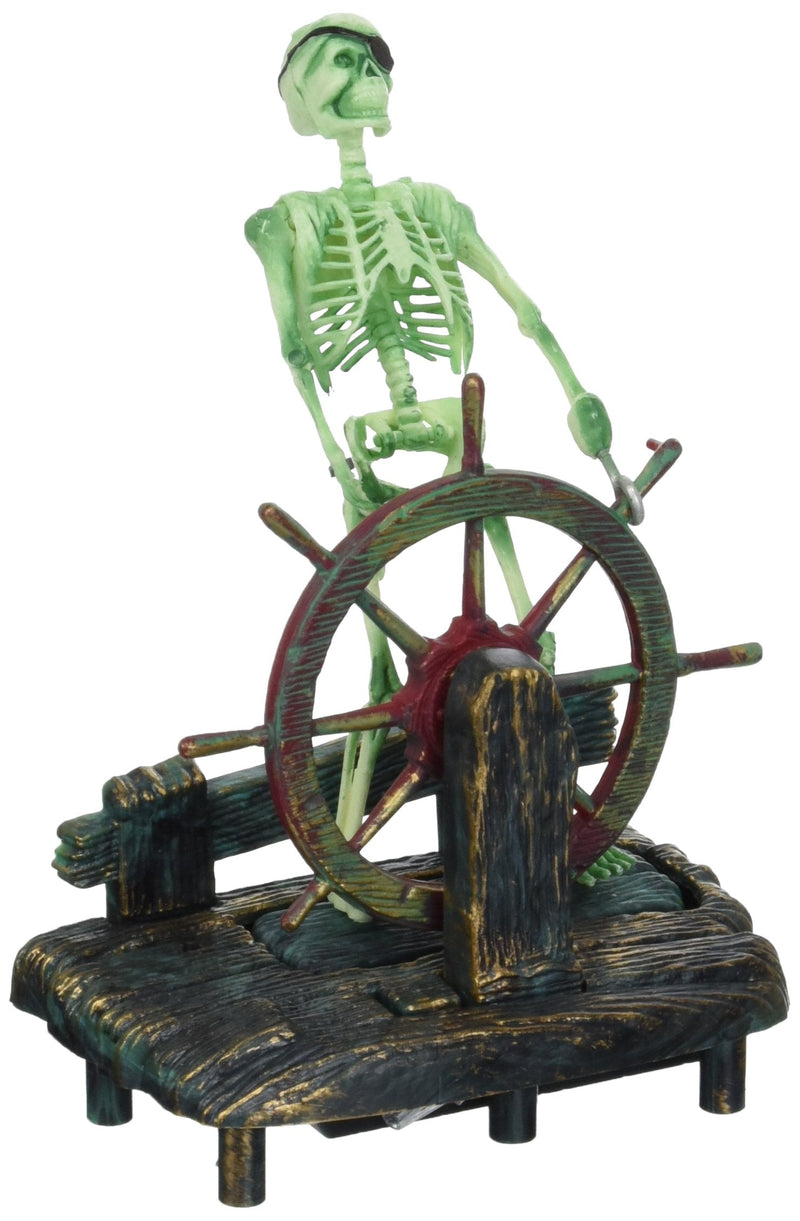 Penn-Plax Air Action Aerating Ornament and Aquarium Decor | Air Bubbler Movement Decorations Skeleton at Wheel (075) - BeesActive Australia