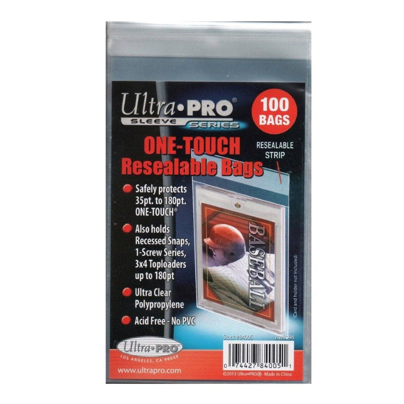 Ultra Pro Pack of 100 One Touch Resealable Poly Bags Sleeves for Card Holder - BeesActive Australia
