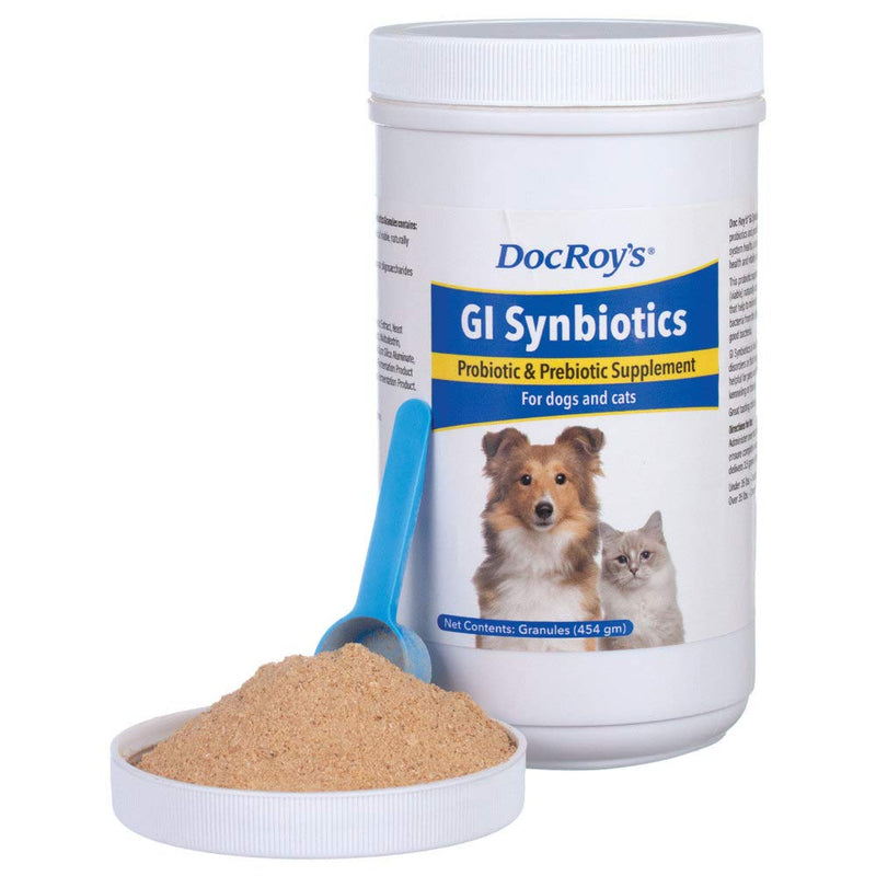 Revival Animal Health Doc Roy's GI Synbiotics - Probiotic & Prebiotic Supplement for Dogs and Cats - 454 gm Granules - BeesActive Australia