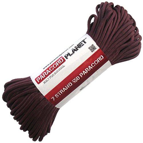 PARACORD PLANET Mil-Spec Commercial Grade 550lb Type III Nylon Paracord Solid Colors Burgundy 50 ft - BeesActive Australia