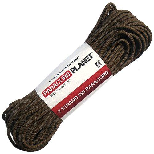 [AUSTRALIA] - PARACORD PLANET Mil-Spec Commercial Grade 550lb Type III Nylon Paracord Solid Colors Dark Brown (LL) 50 ft 