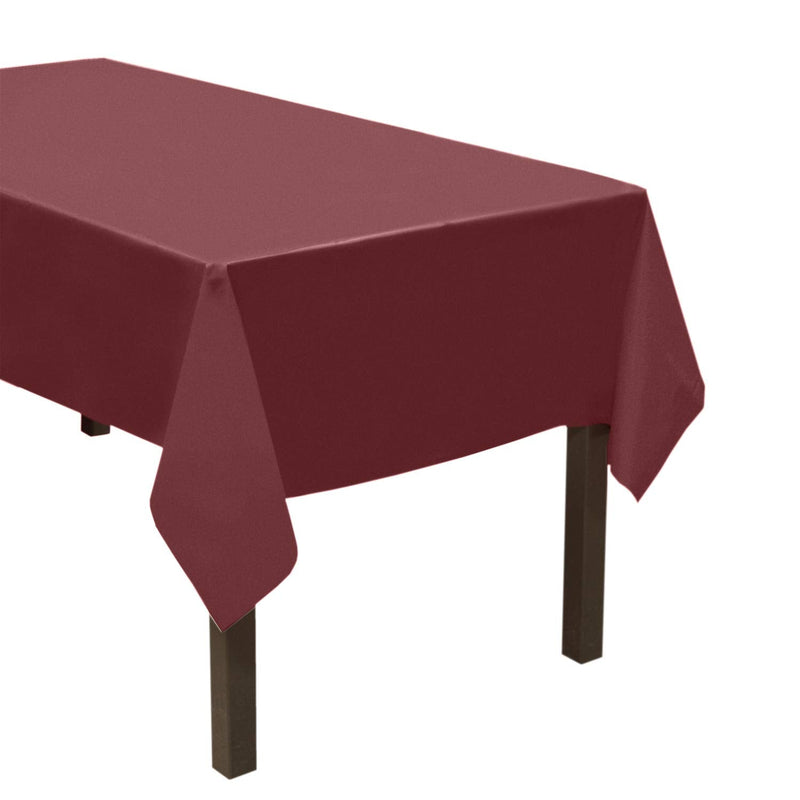 Party Essentials Heavy Duty Plastic Table Cover Available in 44 Colors, 54" x 108", Burgundy 1-Count - BeesActive Australia