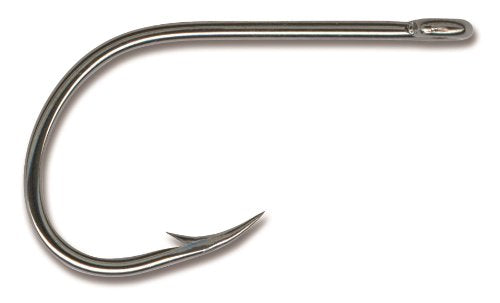 Mustad Ultra Point 2x Fine Wire Kirbed Point Big Gun Open Eye Siwash Hook (Pack of 6), Black Nickel, Size 4/0 - BeesActive Australia