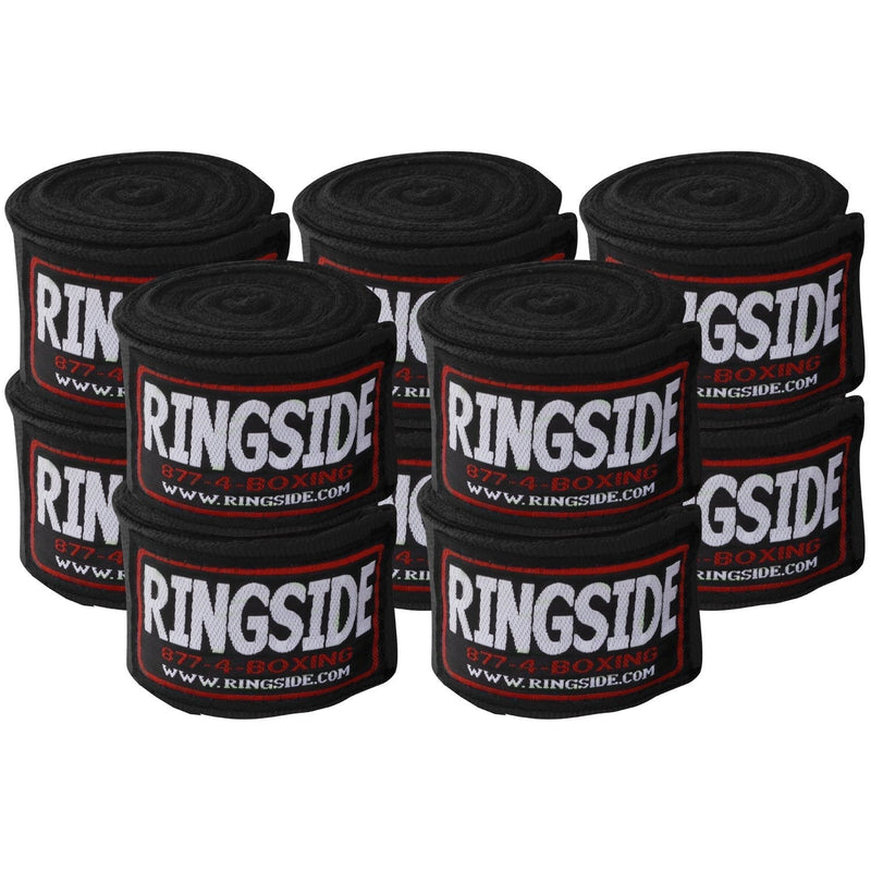 [AUSTRALIA] - Ringside Mexican Style Boxing Hand Wraps (5 Pairs Pack) Black 