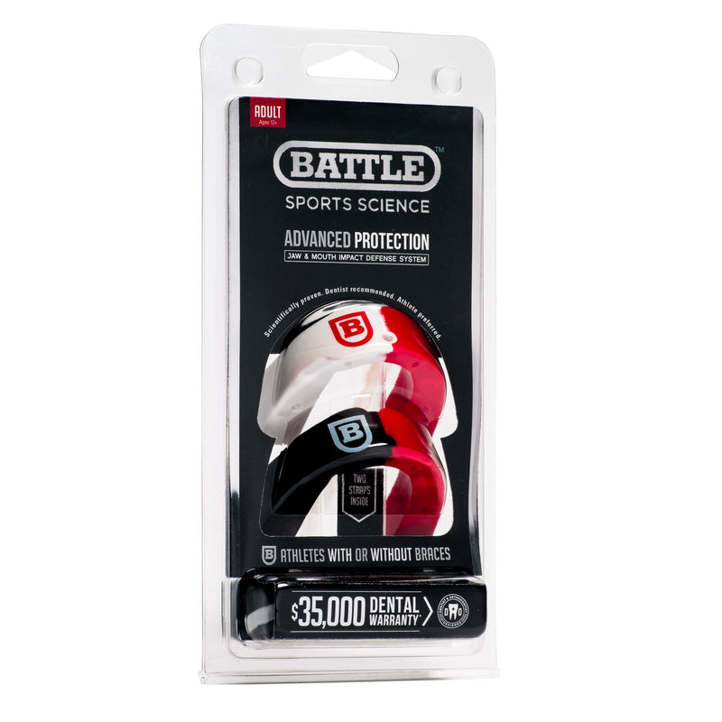 [AUSTRALIA] - Battle 2-Color Mouthguard (2-Pack), Red, Youth 