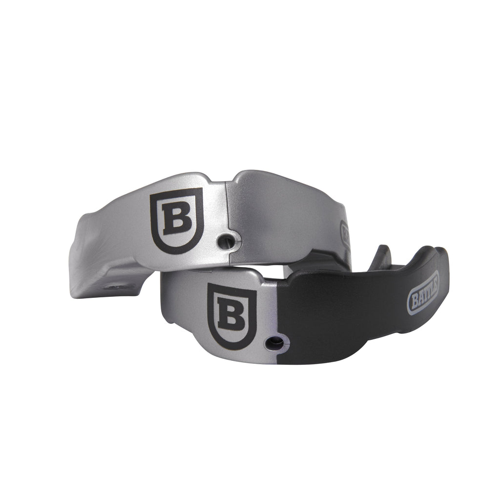 [AUSTRALIA] - Battle 2-Color Mouthguard (2-Pack), Silver, Adult 