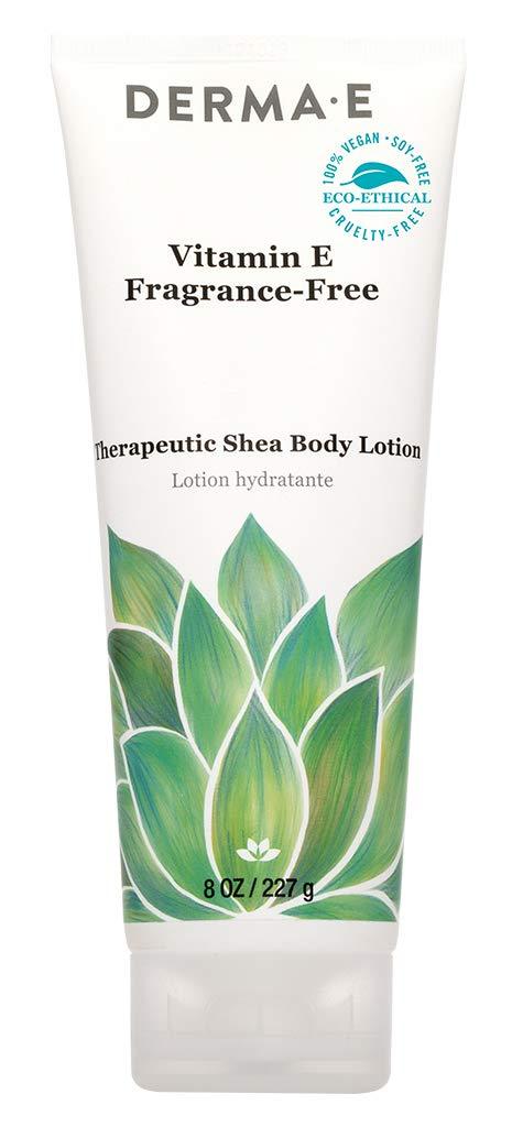 DERMA E Vitamin E Fragrance-Free Therapeutic Shea Body Lotion, 8 oz Frag Free, Aqua - BeesActive Australia