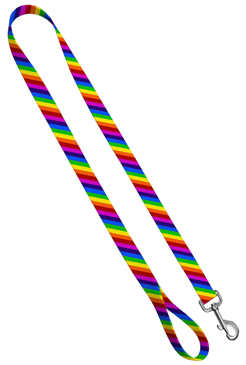 Moose Pet Wear Deluxe Dog Leash - Patterned Heavy Duty Pet Leashes, Made in The USA – 1 Inch x 4 Feet, Rainbow Stripe - BeesActive Australia