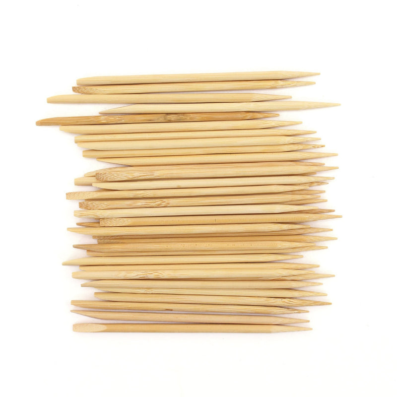 BambooMN Disposable Bamboo 11cm 4mm Nail Art Manicure Pedicure Sticks Cuticle Pushers Remover Tool, 100 Pieces | Do Nails for The Prom - BeesActive Australia