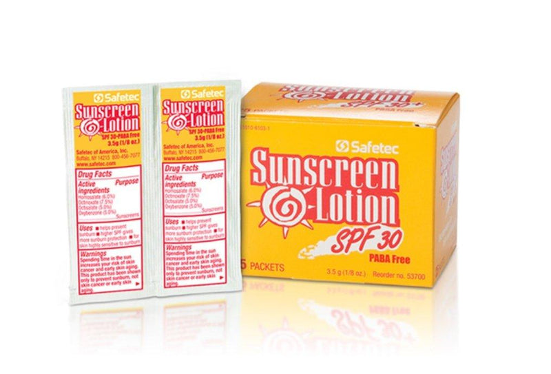 Safetec Sunscreen Lotion 3.5 Gram Packets SPF 30 - (Box of 25) - BeesActive Australia