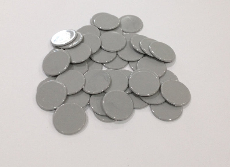 [AUSTRALIA] - Plastic Counters: Grey Color Gaming Tokens (Hard Colored Plastic Coins, Markers and Discs for Bingo Chips, Tiddly Winks, Checkers, and Other Board Game Playing Pieces) 
