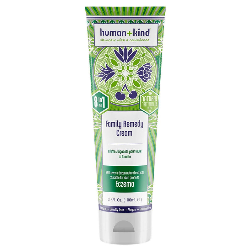 Human+Kind Family Remedy Cream - 8-in-1 Miracle Formula - For Irritated, Itchy, Dry, Cracked Skin, Stretch Marks, Scars, Razor Burn, Eczema, and Brittle Nails - Natural, Vegan Skin Care - 3.3 fl oz - BeesActive Australia