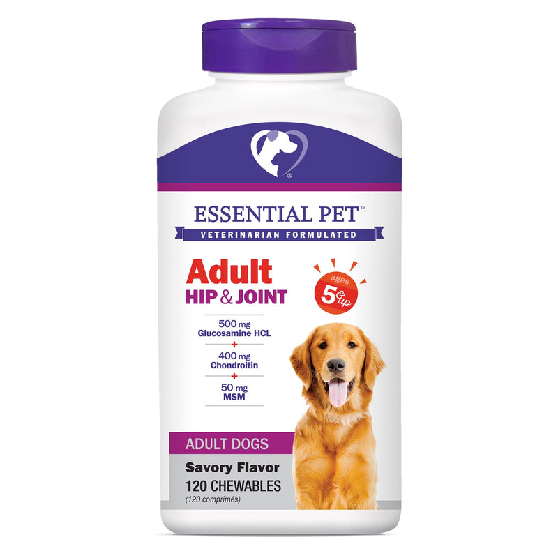 Essential Pet Products Adult Dog Hip & Joint Support Chewable Tablet Age 5+ with 500mg Glucosamine and 400mg Chondroitin, 120-Count - BeesActive Australia