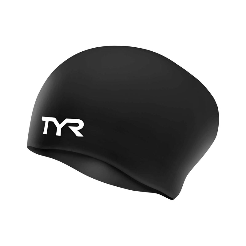 TYR Sport Long Hair Silicone Swim Cap Black - BeesActive Australia