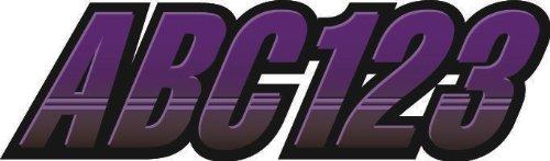 [AUSTRALIA] - Stiffie Techtron Purple/Black 3" Alpha-Numeric Registration Identification Numbers Stickers Decals for Boats & Personal Watercraft 