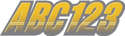 [AUSTRALIA] - Stiffie Techtron Yellow/Silver 3" Alpha-Numeric Registration Identification Numbers Stickers Decals for Boats & Personal Watercraft 