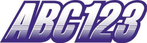 [AUSTRALIA] - Stiffie Techtron White/Purple 3" Alpha-Numeric Registration Identification Numbers Stickers Decals for Boats & Personal Watercraft 