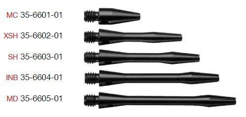 [AUSTRALIA] - 4 Sets of 3 Package Deal - 2 Sets of 3 Medium 2" & 2 Sets of 3 Short 1 1/2" 2ba Black Aluminum Dart Shafts - BULK WHOLESALE DART DROKERS SPECIAL 