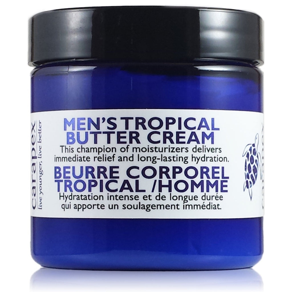 Carapex Men’s Tropical Body Butter for Dry, Cracked Skin Repair, Deep Moisturizing Relief Cream for Sensitive Skin with Shea Butter, Cocoa Butter, Green Tea, Vitamin E; Fragrance Free (Single) Single - BeesActive Australia