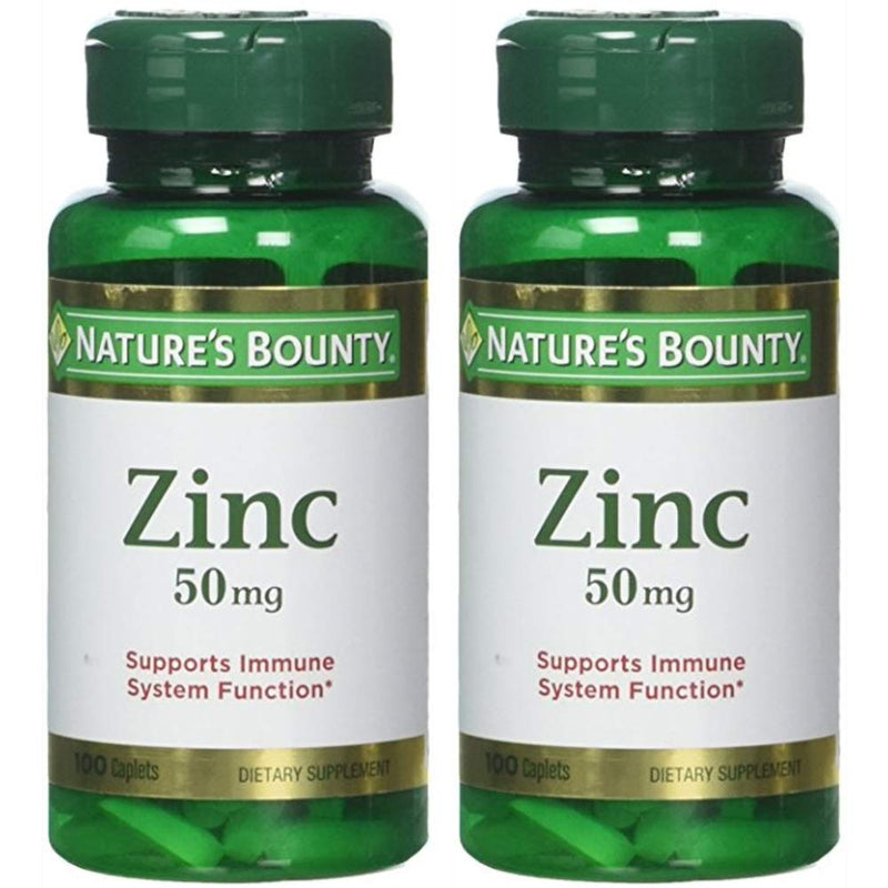 Nature's Bounty Zinc 50 mg Caplets 100 ea (Pack of 2) - BeesActive Australia