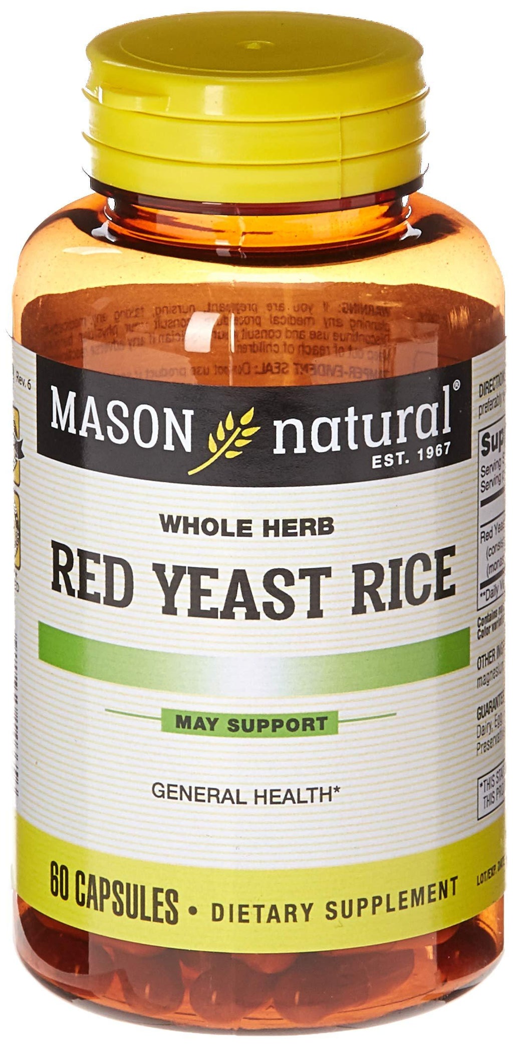 Mason Natural, Red Yeast Rice, 1200 mg, 60 Capsules Bottle (Pack of 3), Herbal Dietary Supplements May Help Maintain Healthy Cholesterol and Promote Circulation - BeesActive Australia