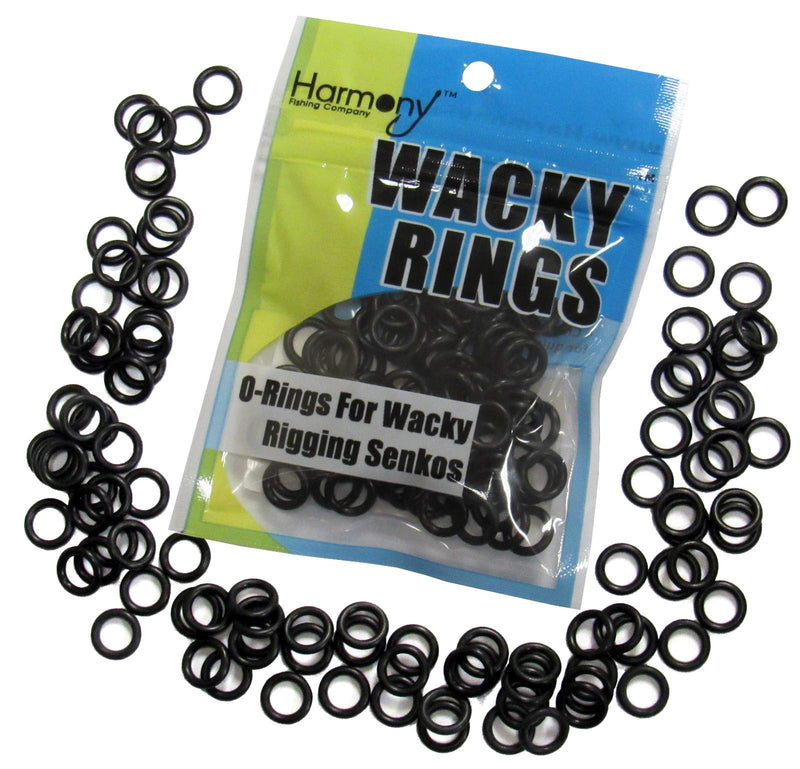 Wacky Rings (100 pk - O-Rings for Wacky Rigging Senko Worms/Soft Stickbaits – Bait Saver Orings for 4&5” Senko Style Worms - Save Your Worms from Tearing While Wacky Rigging Black - BeesActive Australia