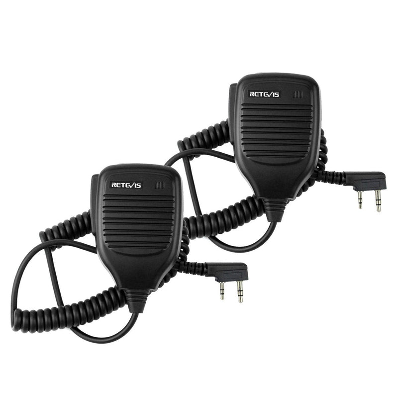 [AUSTRALIA] - Retevis Walkie Talkies Speaker Mic 2 Pin Shoulder Speaker for Baofeng UV-5R UV-82 Kenwood TK-3000 Retevis H-777 RT1 RT21 RT27 Two Way Radios (2 Pack) 