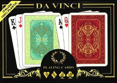 [AUSTRALIA] - DA VINCI Persiano, Italian 100% Plastic Playing Cards, 2 Deck Set Poker Size Regular Index, with Hard Shell Case & 2 Cut Cards 