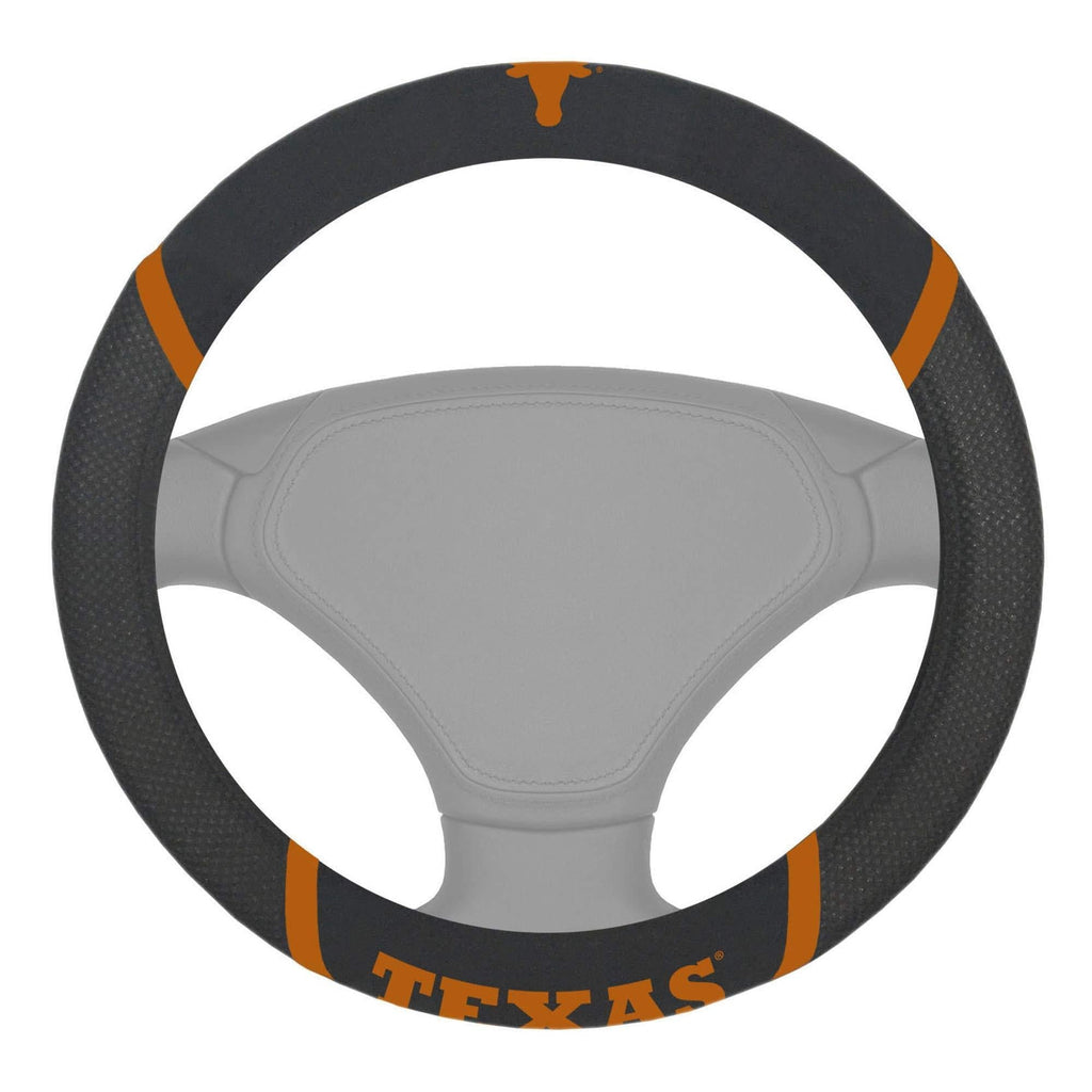 FANMATS 14825 NCAA University of Texas Longhorns Polyester Steering Wheel Cover , 15"x15" - BeesActive Australia