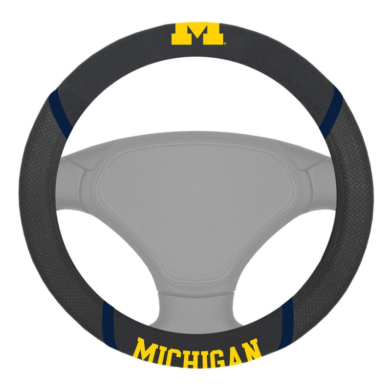 FANMATS 14822 NCAA University of Michigan Wolverines Polyester Steering Wheel Cover,multi,15"x15" - BeesActive Australia