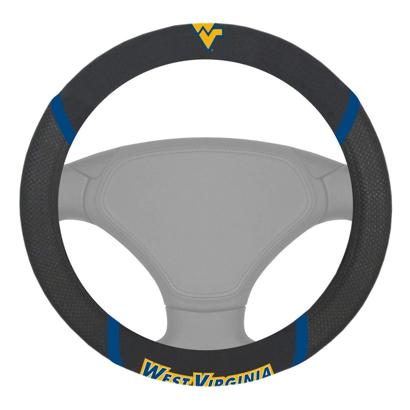 FANMATS 14942 NCAA West Virginia University Mountaineers Polyester Steering Wheel Cover, 15"x15" - BeesActive Australia