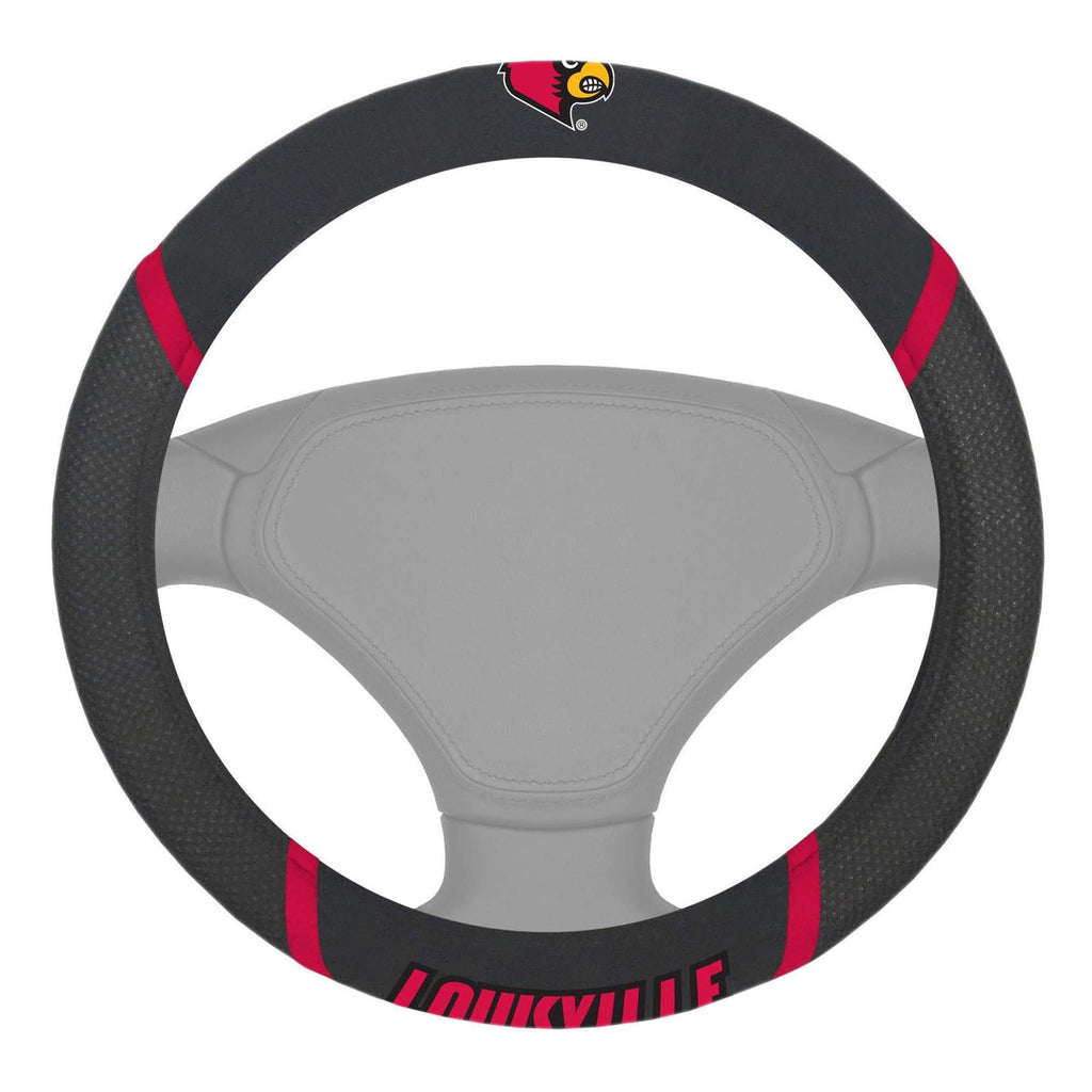 FANMATS NCAA University of Louisville Cardinals Polyester Steering Wheel Cover , 15"x15" - BeesActive Australia