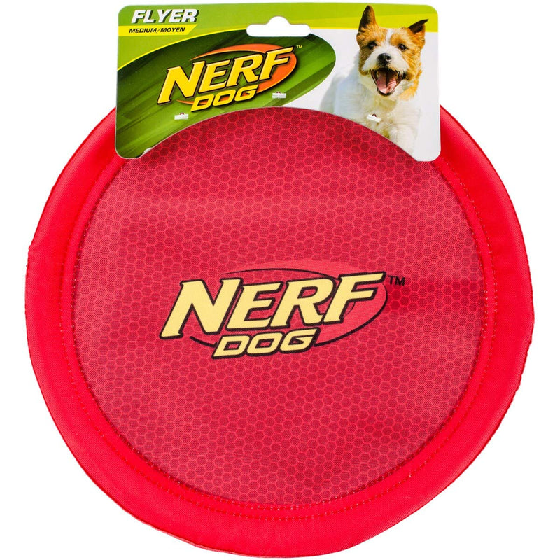 Nerf Dog Durable Nylon Dog Toys, made with Nerf Tough Material, Lightweight, Non-Toxic, BPA-Free, Assorted Toys 9 in Nylon Flyer Red - BeesActive Australia