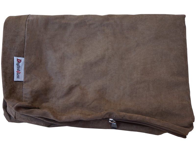 Microsuede External Pet Bed Cover for Small Medium to Extra Large Dog, Brown Color 7 Sizes - Replacement Cover only 47"X29"X4" - BeesActive Australia