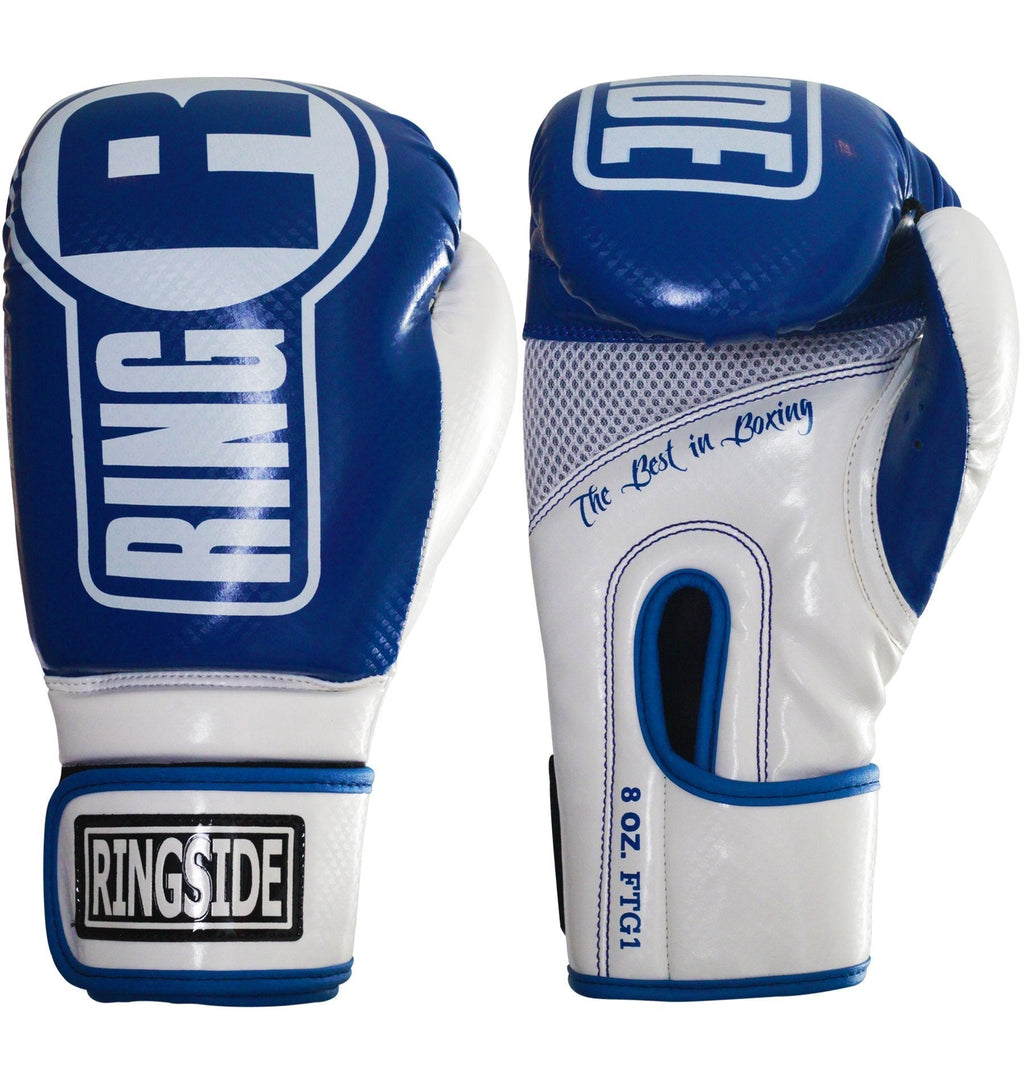 [AUSTRALIA] - Ringside Apex Boxing Kickboxing Muay Thai Training Gloves Gel Sparring Punching Bag Mitts L-XL Blue/White 