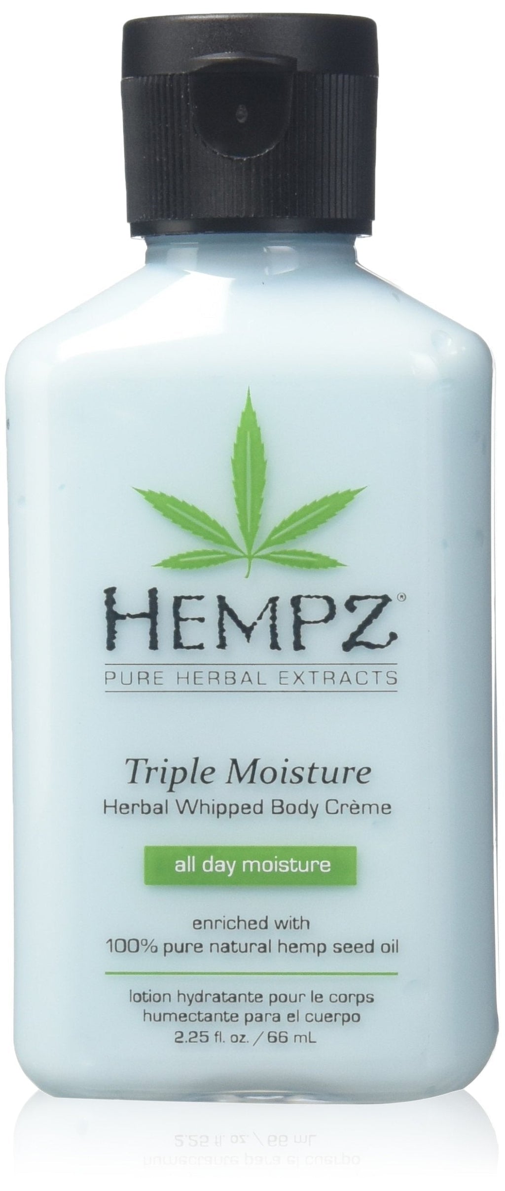 Hempz Natural Triple Moisture Herbal Whipped Body Creme with 100% Pure Hemp Seed Oil for 24-Hour Hydration - Moisturizing Vegan Skin Lotion with Yangu Oil, Peach and Grapefruit - Enriched Moisturizer 2.25 Fl Oz (Pack of 1) - BeesActive Australia