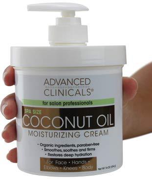 Advanced Clinicals Coconut Oil Cream. Spa size 16oz Moisturizing Cream. Coconut Oil for Face, Hands, Hair. (16oz) 16 Ounce (Pack of 1) - BeesActive Australia