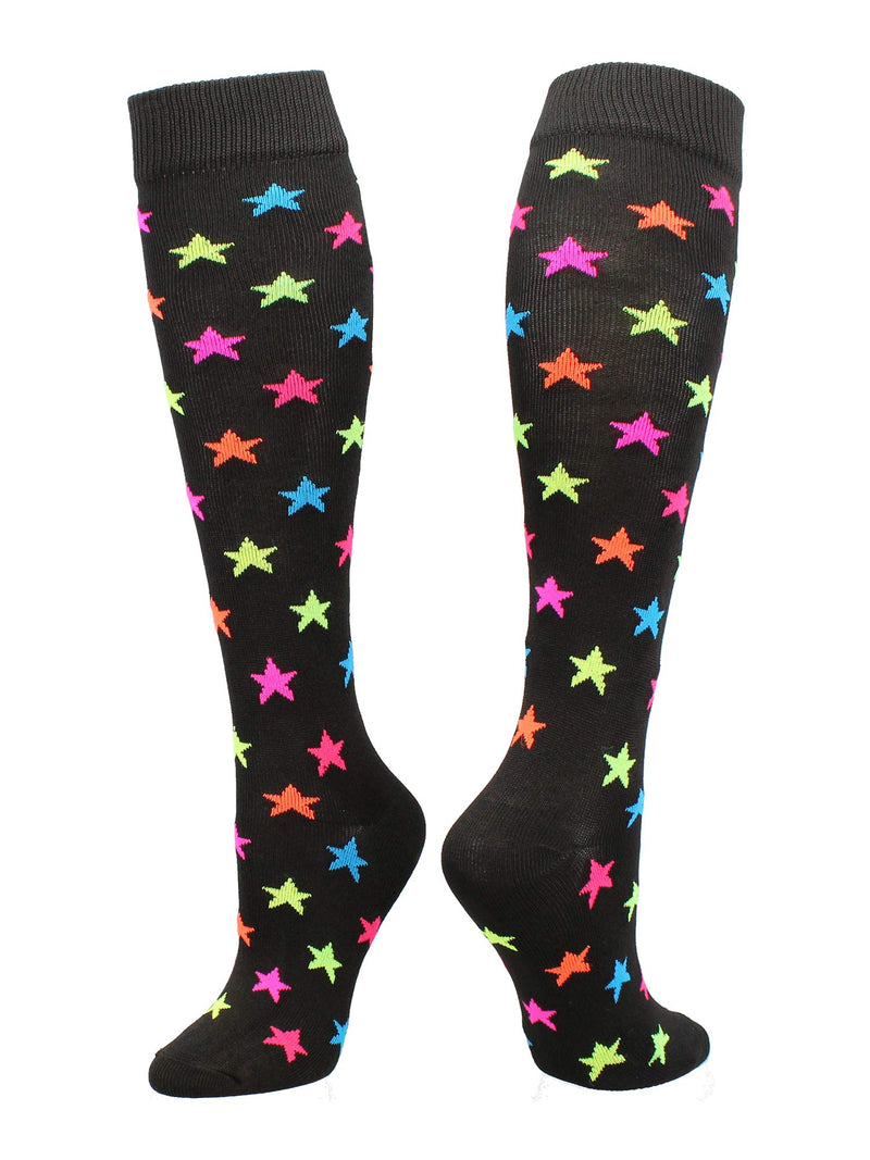 TCK Krazisox Multi-Stars Over the Calf Socks Black Medium - BeesActive Australia
