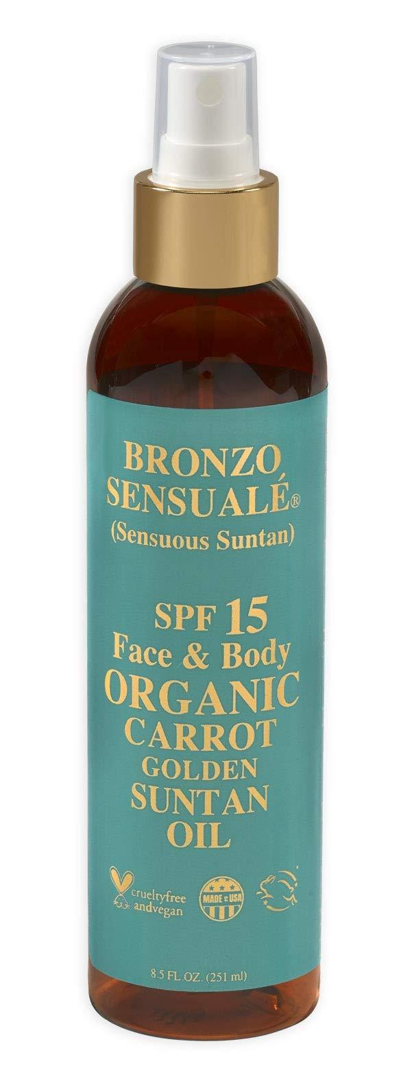 Bronzo Sensuale SPF 15 Sunscreen Deep Golden Tanning Organic Carrot Oil 8.5 Ounces - BeesActive Australia