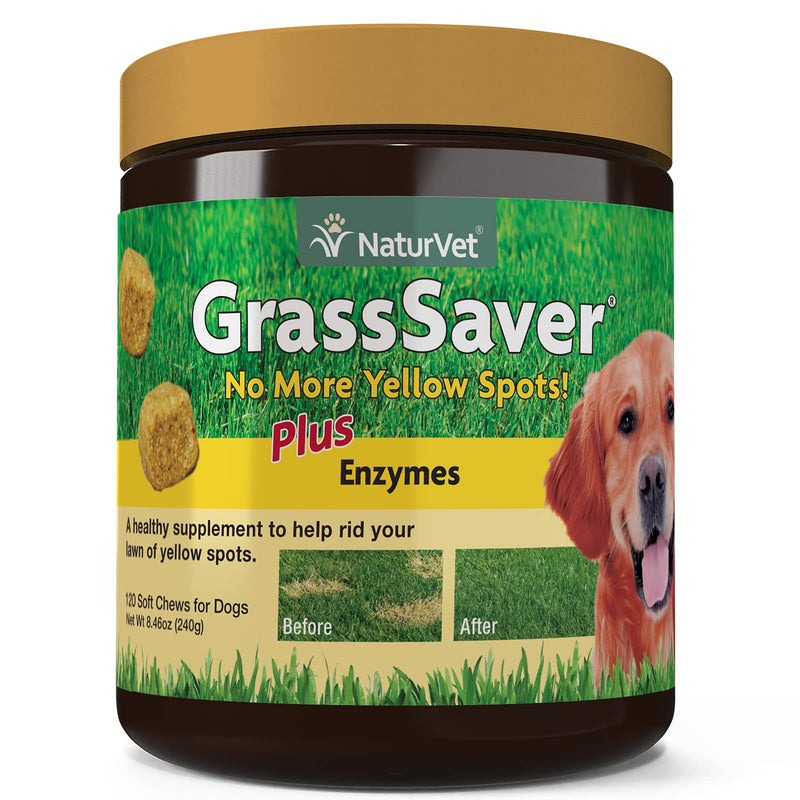 NaturVet – GrassSaver Supplement for Dogs – Healthy Supplement to Help Rid Your Lawn of Yellow Spots – Synergistic Combination of B-Complex Vitamins & Amino Acids – 120 Soft Chews 120 Count (Pack of 1) - BeesActive Australia