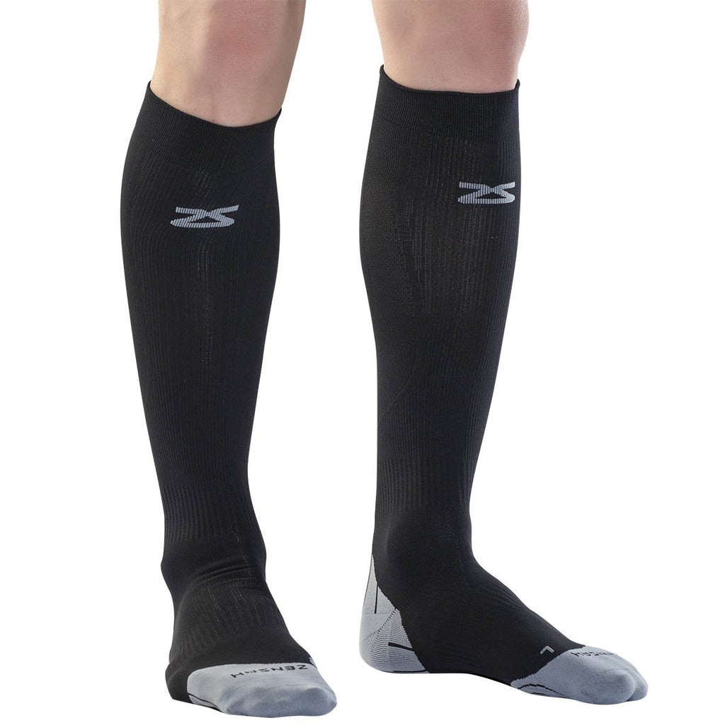 [AUSTRALIA] - Zensah Tech+ Compression Socks - Running Compression Socks Large Black 