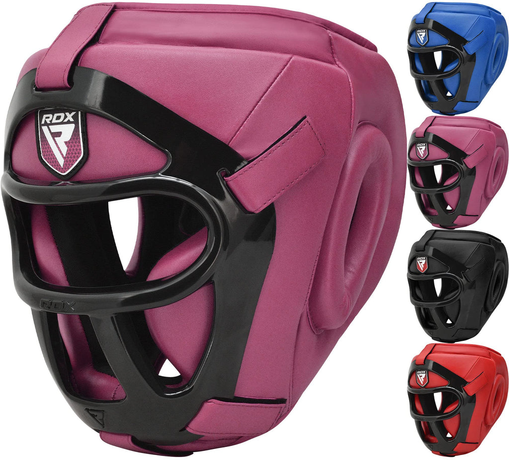 RDX Boxing Headgear MMA Muay Thai, Removable Face Grill, Head Gear for Sparring Grappling Martial Arts Kickboxing Taekwondo Karate BJJ Training Pink Large - BeesActive Australia
