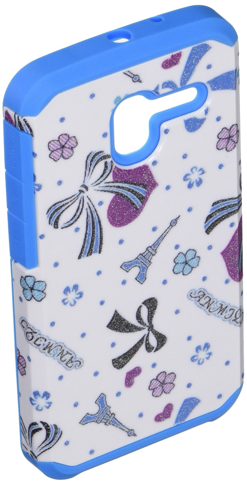 Asmyna Cell Phone Case for Alcatel Stellar - Eiffel Towers/ribbon/blue - BeesActive Australia