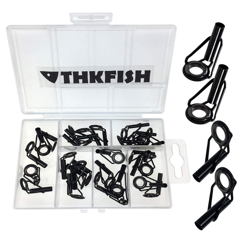 THKFISH Rod Tip Repair Kit Rod Repair Kit Fishing Rod Tips Stainless Steel Ceramic Ring Guide Rod Repair Replacement 6Sizes 30pcs/80pcs - BeesActive Australia