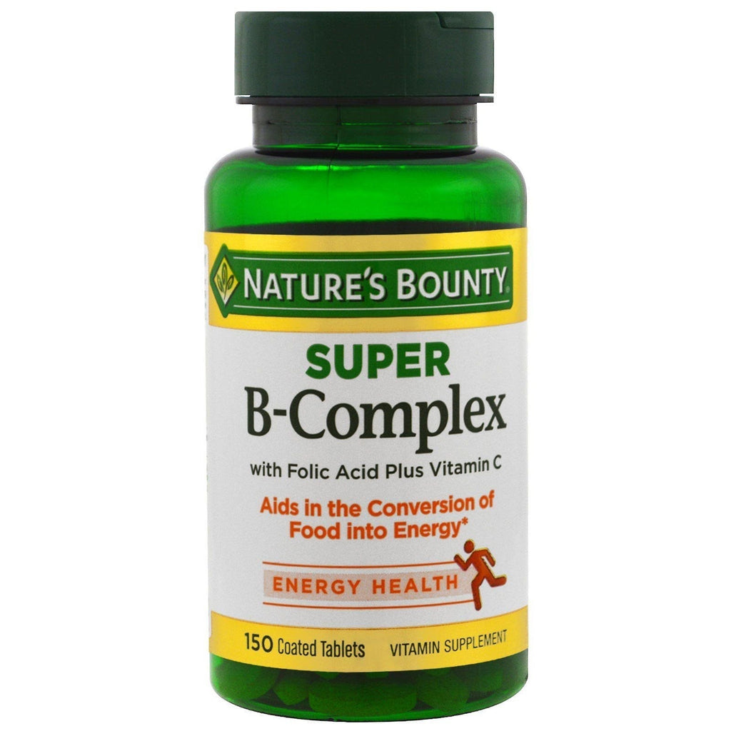 Nature's Bounty B-Complex with Folic Acid Plus Vitamin C, Tablets 150 Each (Pack of 3) - BeesActive Australia