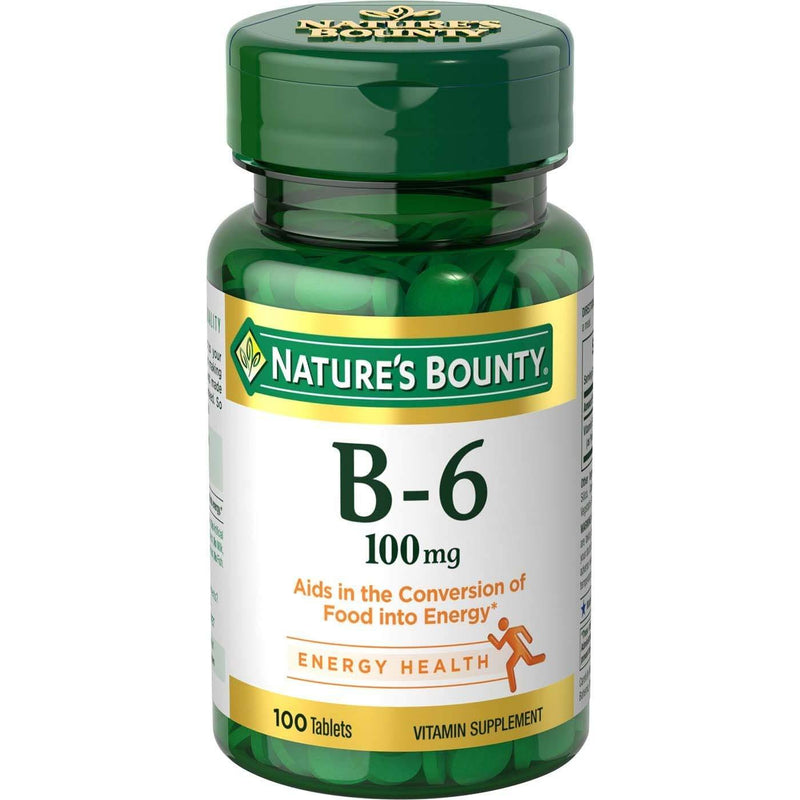 Nature's Bounty Vitamin B6 Supplement, Supports Metabolism and Nervous System Health, 100mg, 100 Tablets, 3 Pack - BeesActive Australia