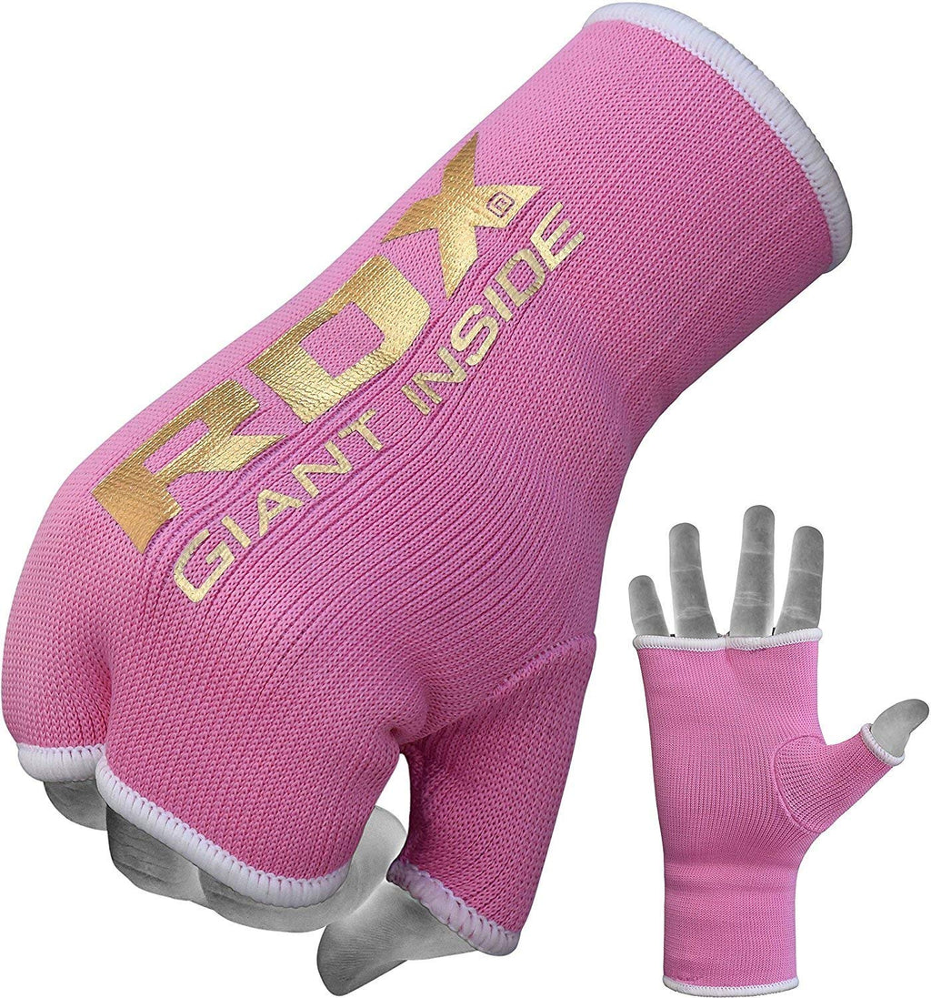 [AUSTRALIA] - RDX Ladies Boxing Hand Wraps Inner Gloves for Punching – Women Half Finger Elasticated Bandages under Mitts Fist Protector - Great for MMA, Muay Thai, Kickboxing, Martial Arts Training & Combat Sports Pink Small 