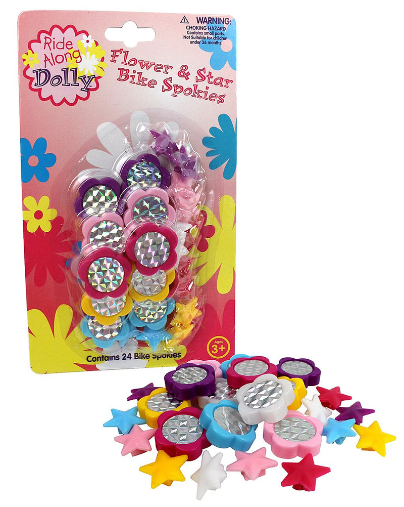 Ride Along Dolly Bike Wheel Spokies Flower and Star Spoke Attachments (24 Pcs) - BeesActive Australia