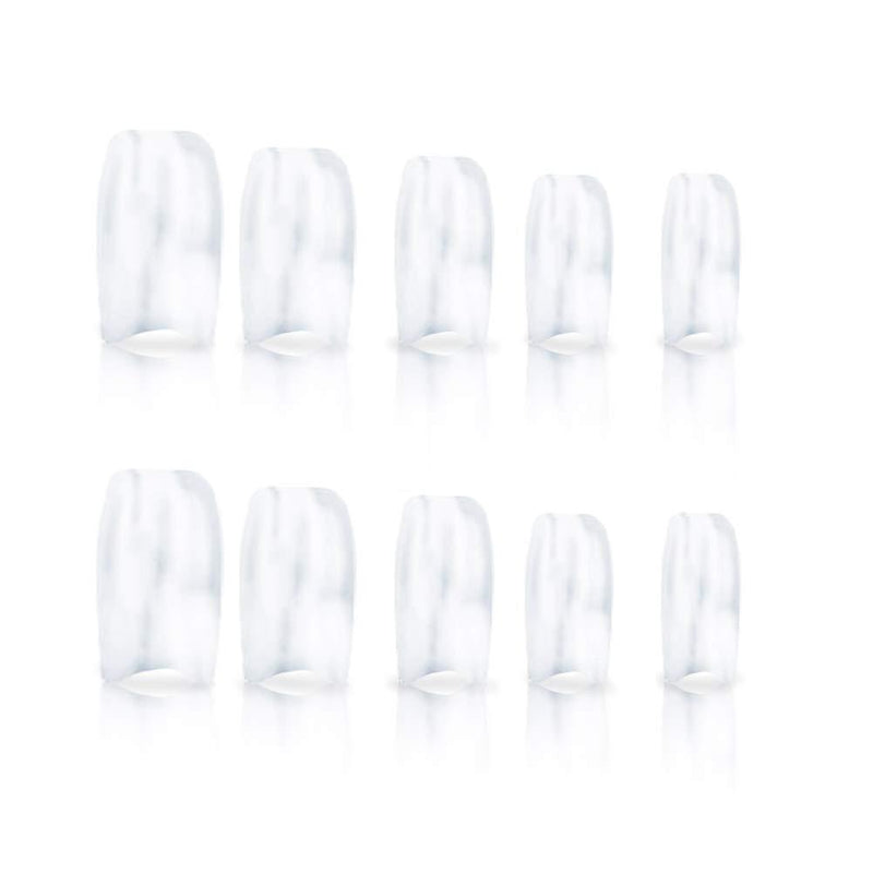 ReNext 500 Pcs 10 Different Sizes French Half False Acrylic Nail Art Tips Beauty Salon Set Clear Transparent Color - BeesActive Australia